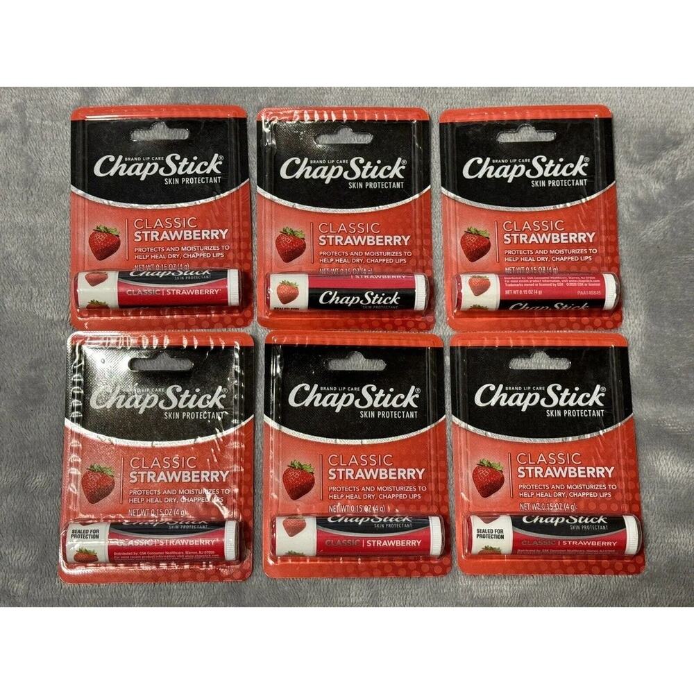 🔥(6 Pack) New Chapstick Strawberry Size 0.15 Oz BNWT🔥